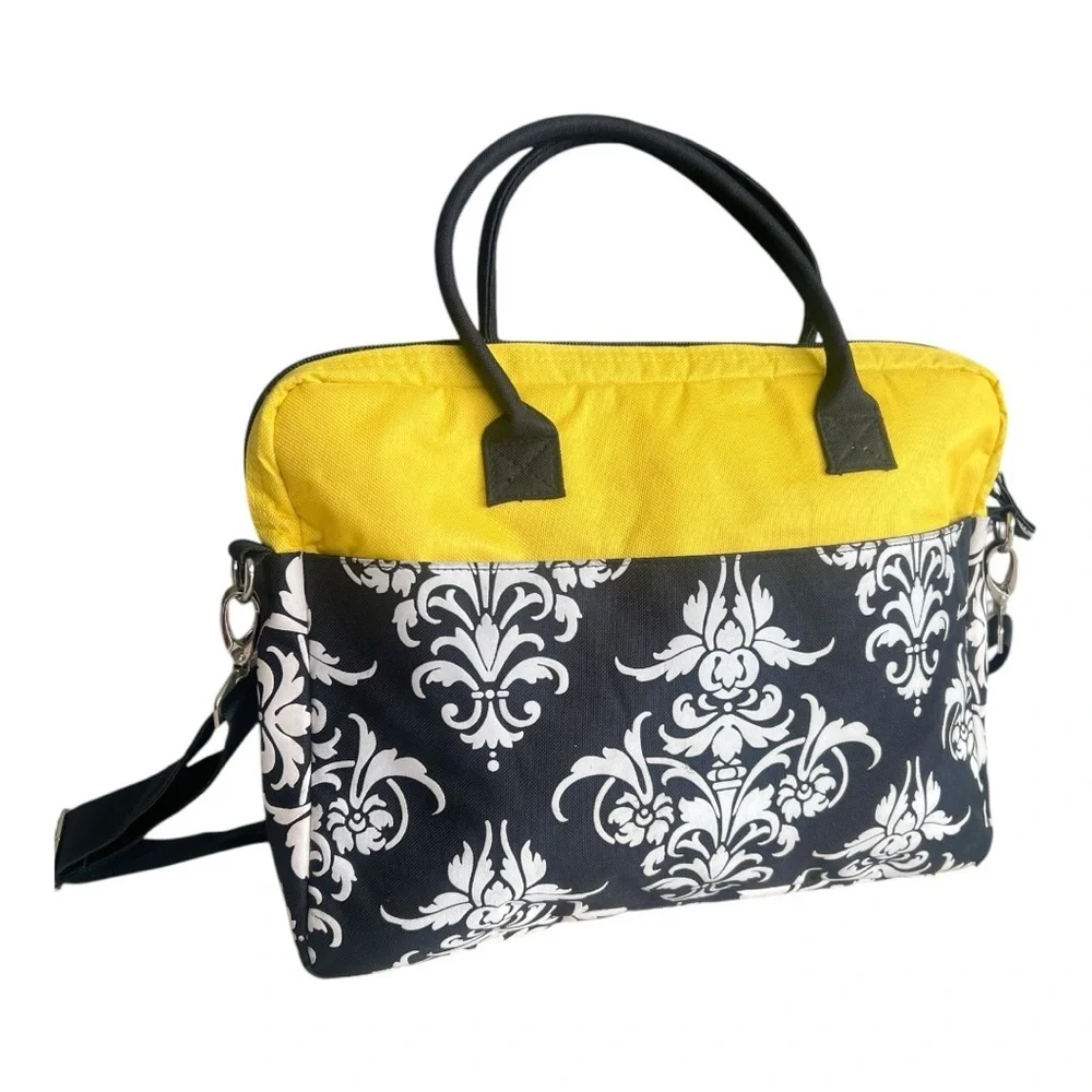 Jackie Jacqueline Savage Mcfee Laptop Travel Handbag With Canvas Shoulder Strap